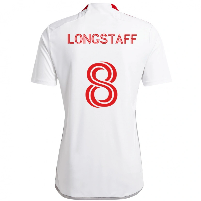 Danxen Børn Matty Longstaff #8 Rød Hvid Udebane Spillertrøjer 2025/26 Trøje T-Shirt