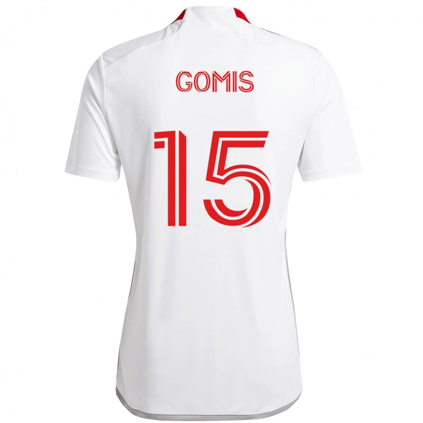 Danxen Børn Nicksoen Gomis #15 Rød Hvid Udebane Spillertrøjer 2025/26 Trøje T-Shirt