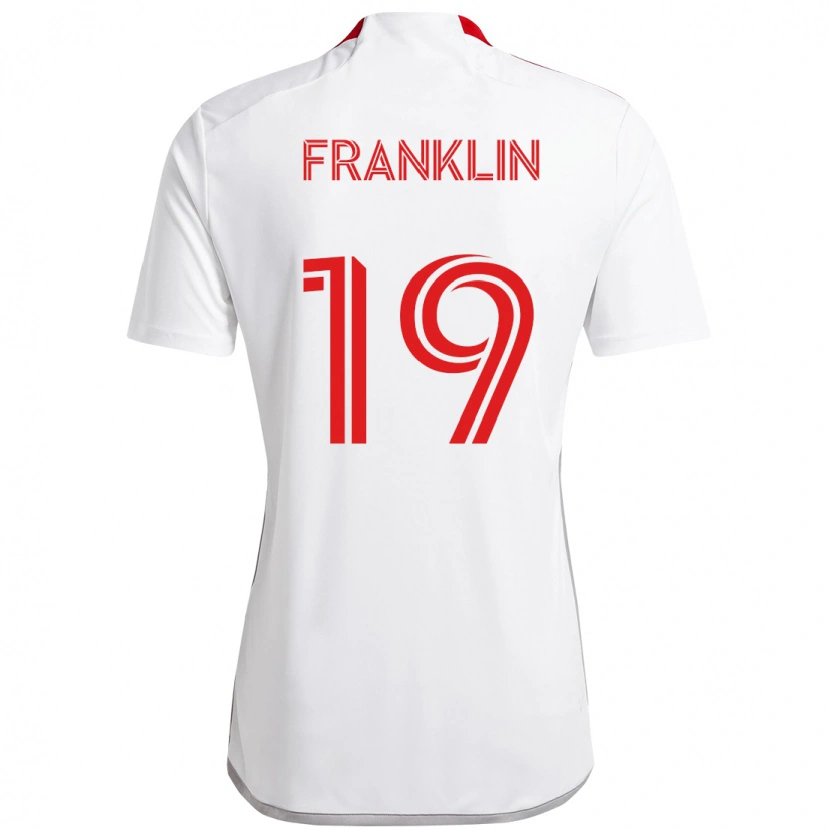 Danxen Børn Kobe Franklin #19 Rød Hvid Udebane Spillertrøjer 2025/26 Trøje T-Shirt