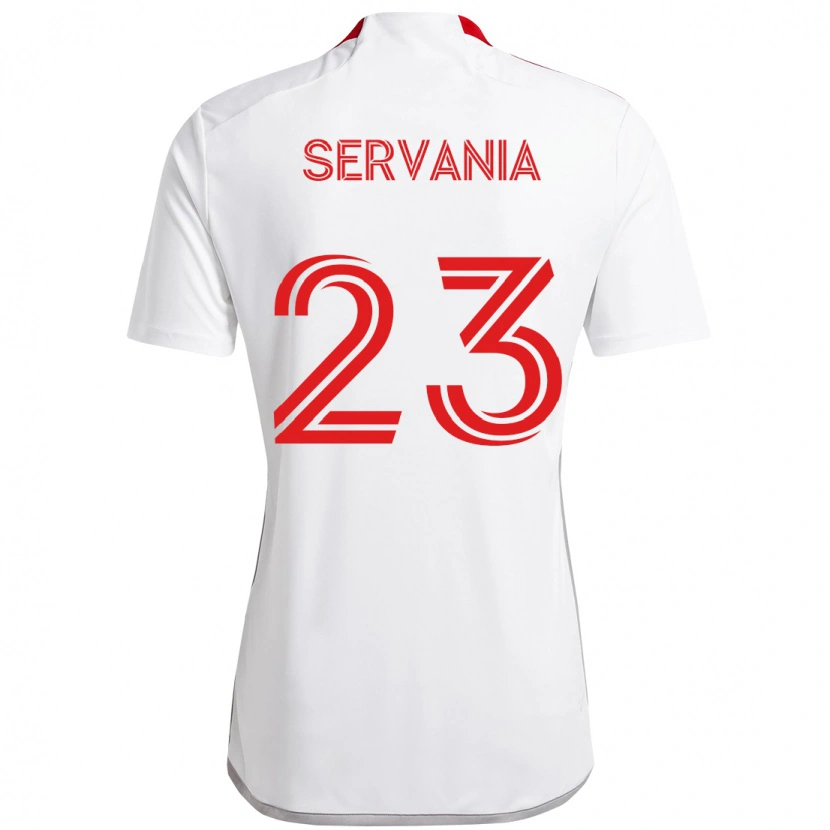 Danxen Børn Brandon Servania #23 Rød Hvid Udebane Spillertrøjer 2025/26 Trøje T-Shirt