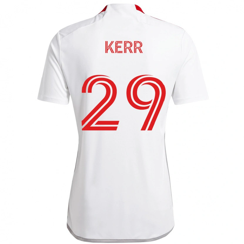 Danxen Børn Deandre Kerr #29 Rød Hvid Udebane Spillertrøjer 2025/26 Trøje T-Shirt