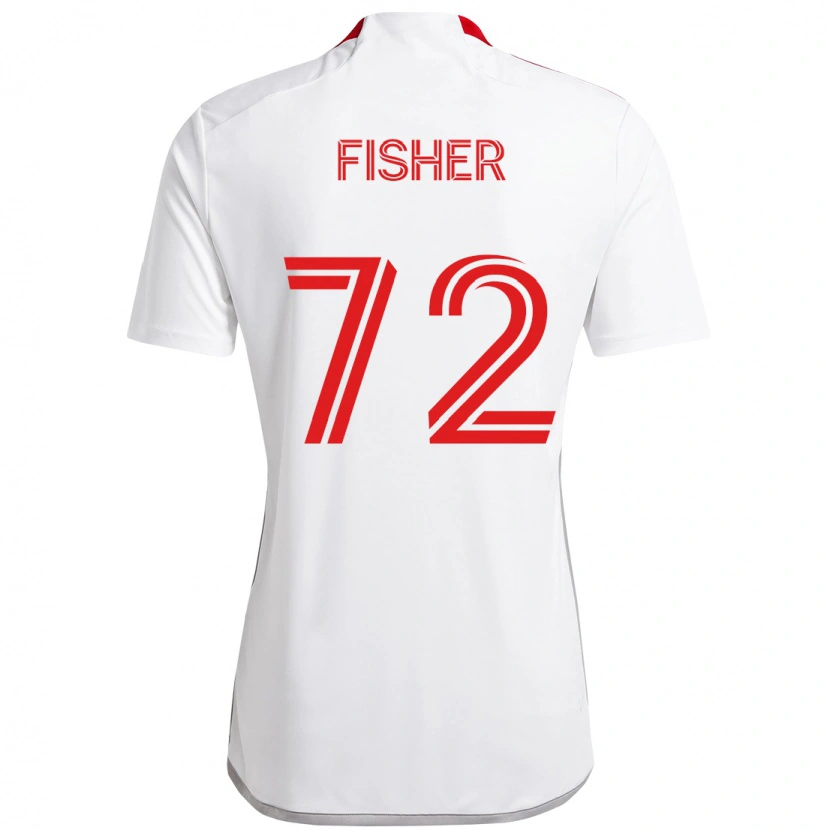 Danxen Børn Mark Fisher #72 Rød Hvid Udebane Spillertrøjer 2025/26 Trøje T-Shirt
