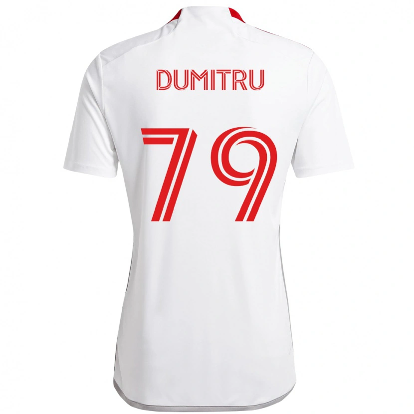 Danxen Børn Andrei Dumitru #79 Rød Hvid Udebane Spillertrøjer 2025/26 Trøje T-Shirt
