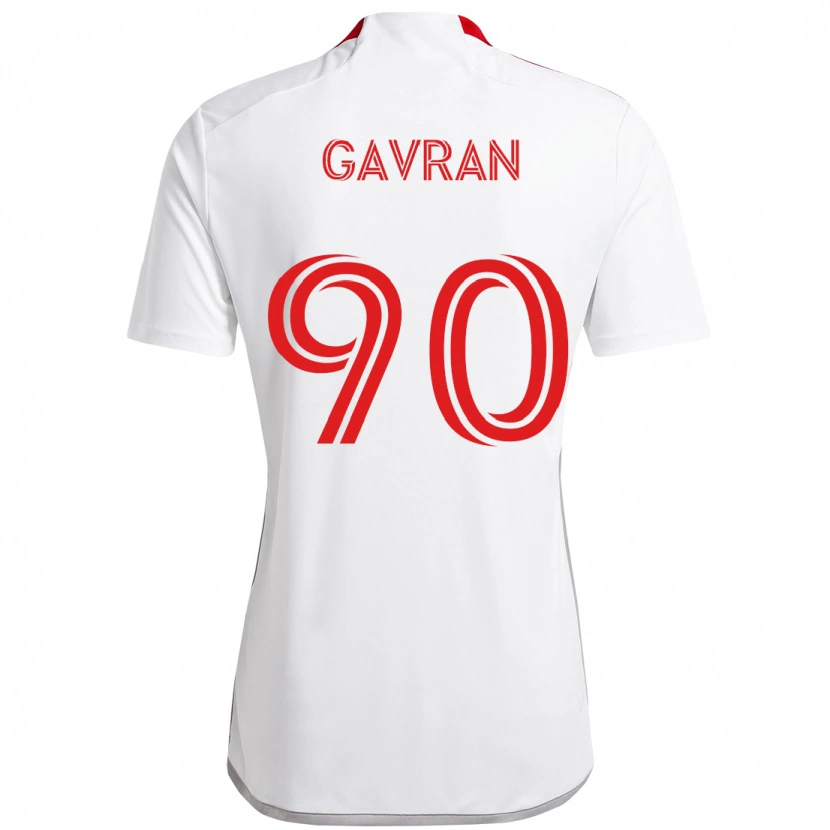 Danxen Børn Luka Gavran #90 Rød Hvid Udebane Spillertrøjer 2025/26 Trøje T-Shirt