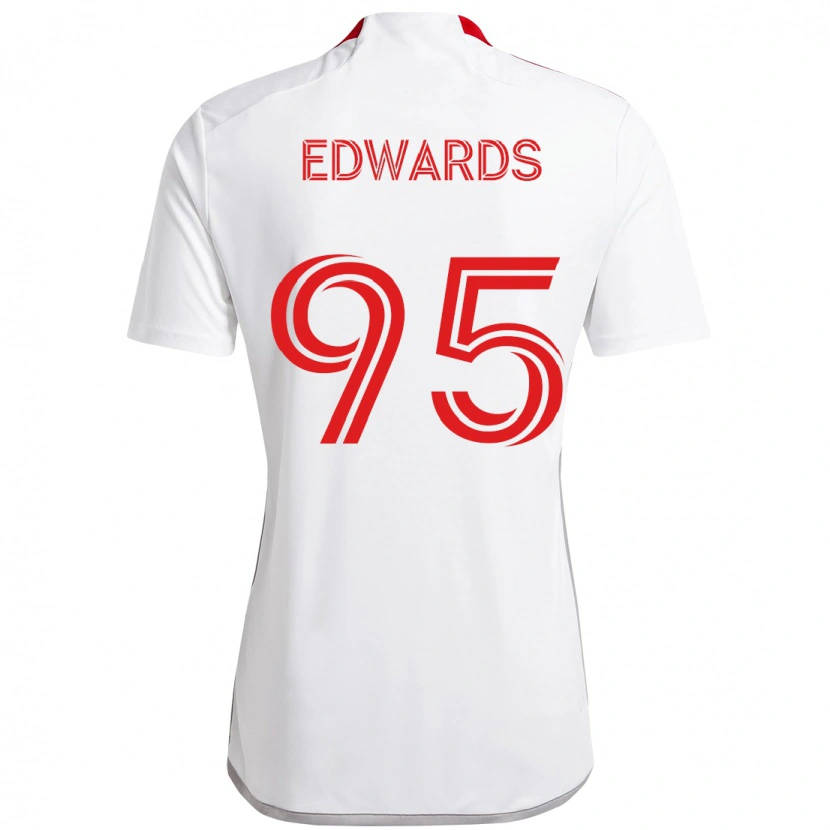 Danxen Børn Nathaniel Edwards #95 Rød Hvid Udebane Spillertrøjer 2025/26 Trøje T-Shirt