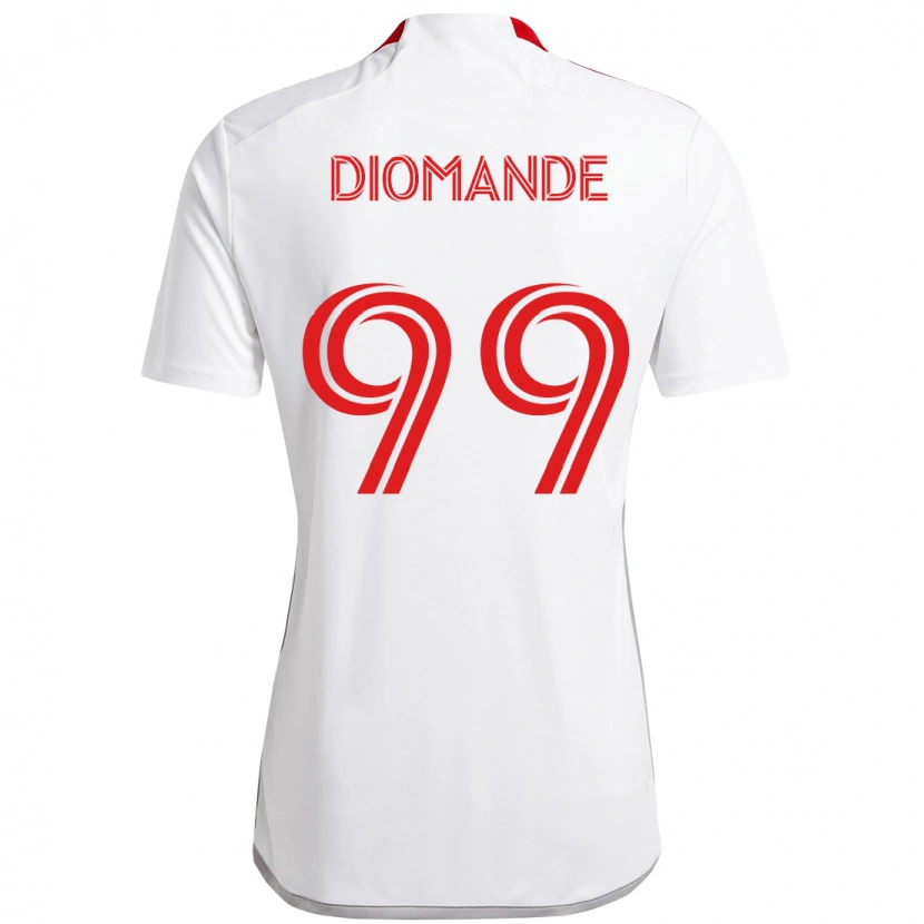Danxen Børn Adama Diomande #99 Rød Hvid Udebane Spillertrøjer 2025/26 Trøje T-Shirt