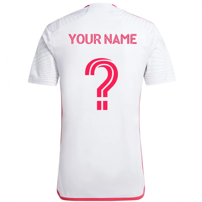 Danxen Børn Dit Navn #0 Magenta Hvid Udebane Spillertrøjer 2025/26 Trøje T-Shirt