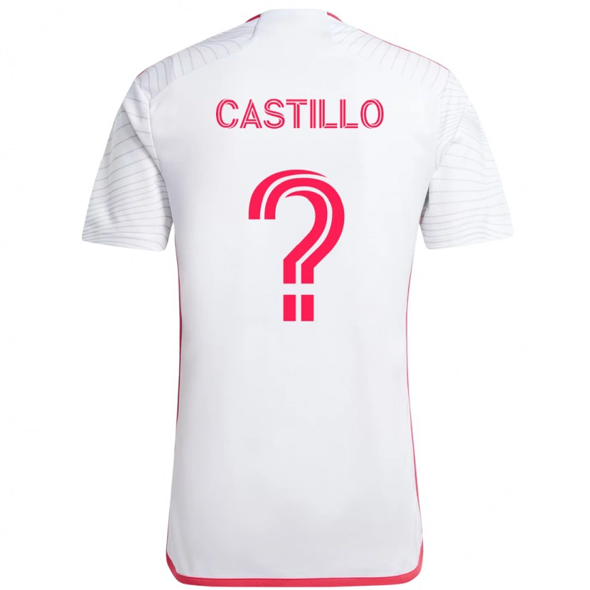 Danxen Børn Jayson Castillo #0 Magenta Hvid Udebane Spillertrøjer 2025/26 Trøje T-Shirt