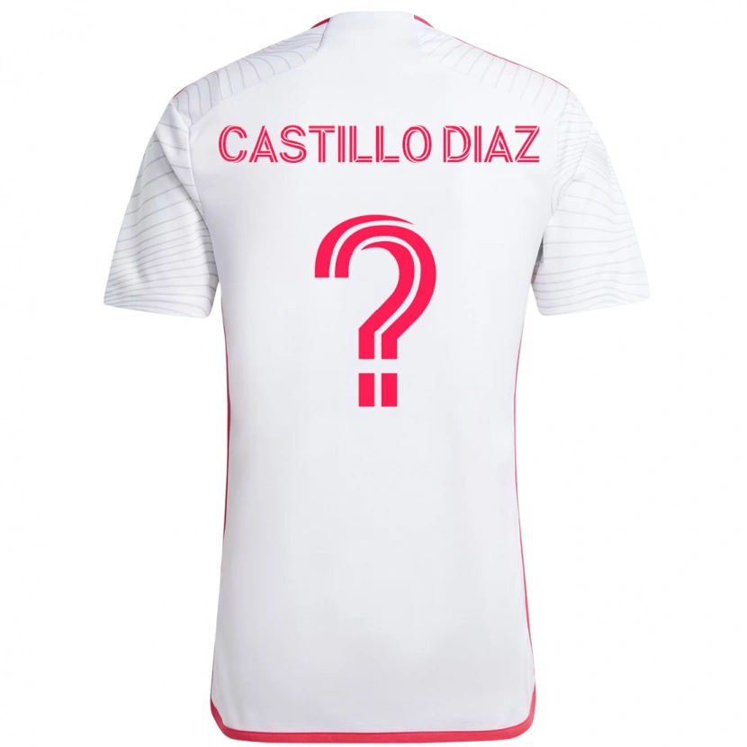 Danxen Børn Jesus Castillo Diaz #0 Magenta Hvid Udebane Spillertrøjer 2025/26 Trøje T-Shirt