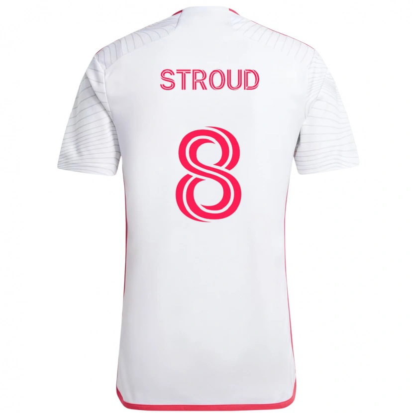 Danxen Børn Jared Stroud #8 Magenta Hvid Udebane Spillertrøjer 2025/26 Trøje T-Shirt