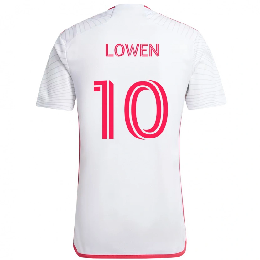 Danxen Børn Eduard Löwen #10 Magenta Hvid Udebane Spillertrøjer 2025/26 Trøje T-Shirt