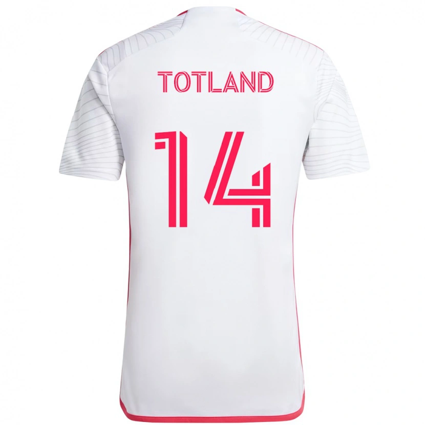Danxen Børn Tomas Totland #14 Magenta Hvid Udebane Spillertrøjer 2025/26 Trøje T-Shirt