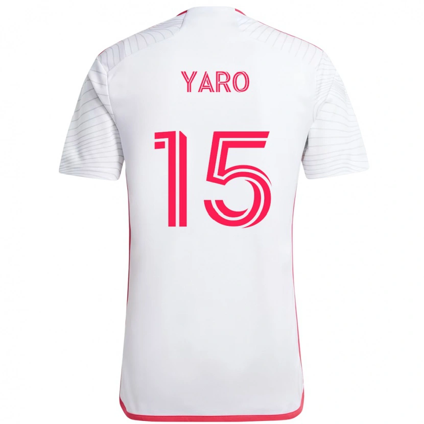Danxen Børn Joshua Yaro #15 Magenta Hvid Udebane Spillertrøjer 2025/26 Trøje T-Shirt