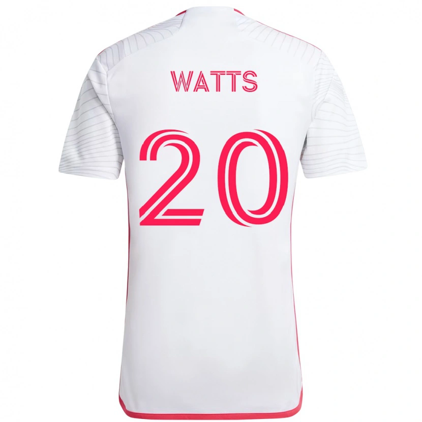 Danxen Børn Akil Watts #20 Magenta Hvid Udebane Spillertrøjer 2025/26 Trøje T-Shirt