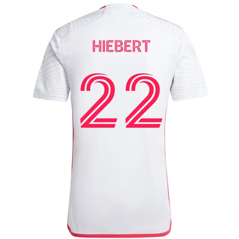 Danxen Børn Kyle Hiebert #22 Magenta Hvid Udebane Spillertrøjer 2025/26 Trøje T-Shirt