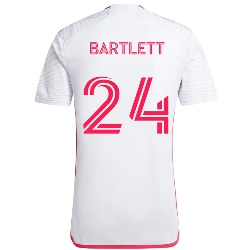 Danxen Børn Lucas Bartlett #24 Magenta Hvid Udebane Spillertrøjer 2025/26 Trøje T-Shirt