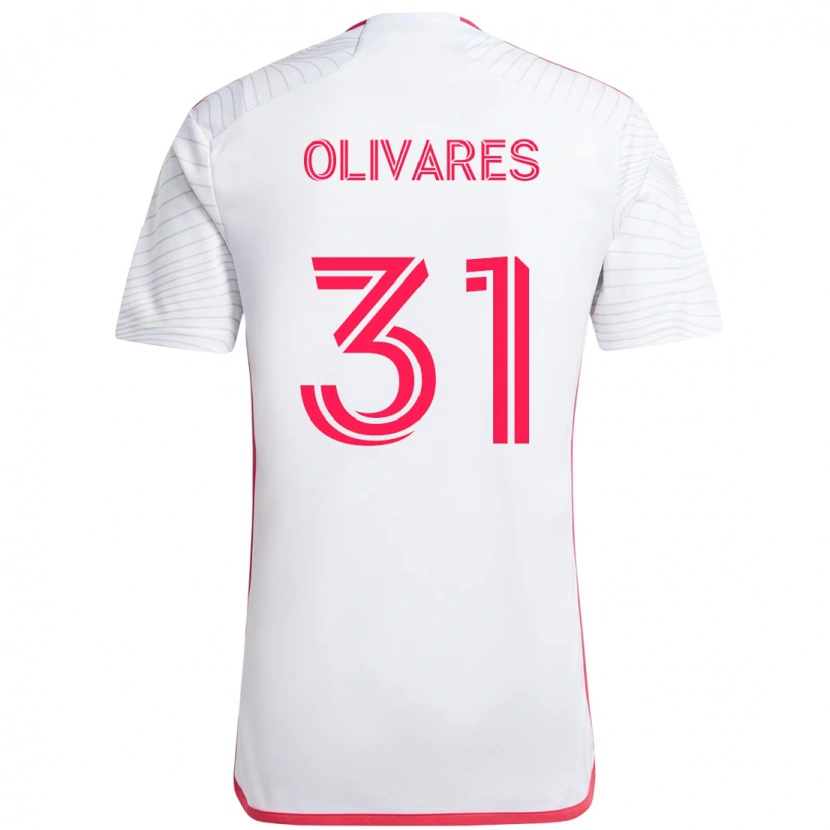 Danxen Børn Christian Olivares #31 Magenta Hvid Udebane Spillertrøjer 2025/26 Trøje T-Shirt