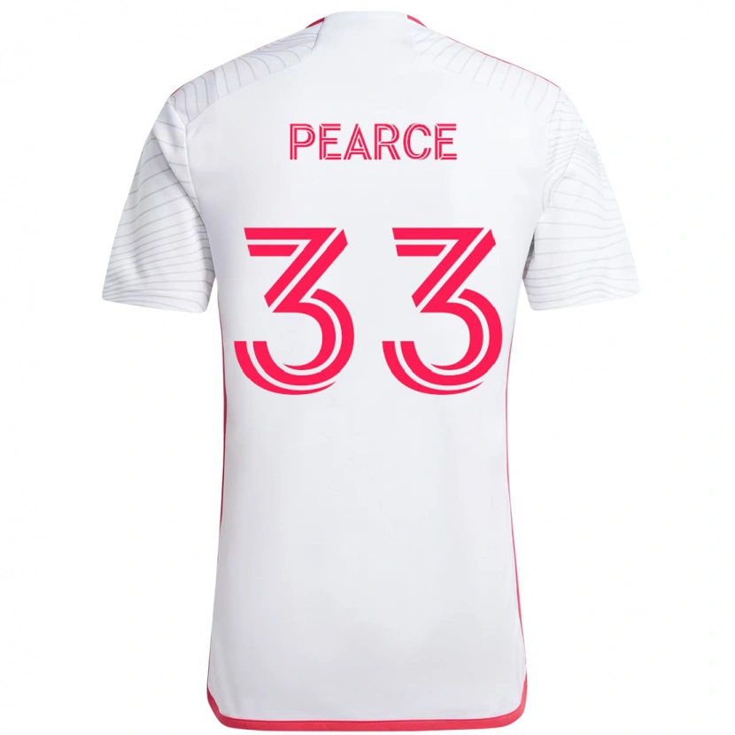 Danxen Børn Tyson Pearce #33 Magenta Hvid Udebane Spillertrøjer 2025/26 Trøje T-Shirt