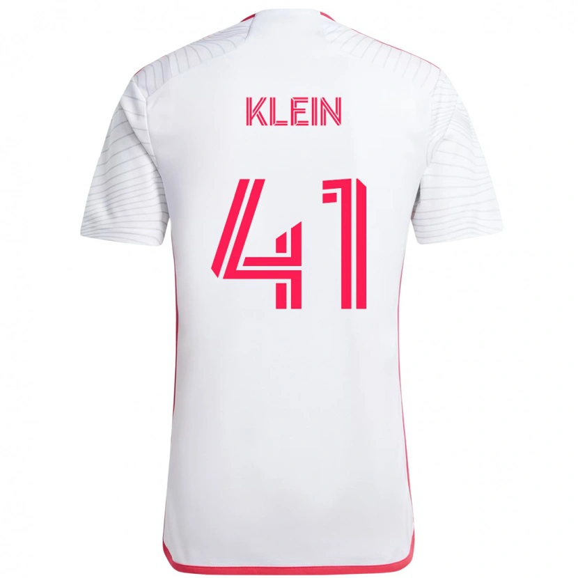 Danxen Børn Johnny Klein #41 Magenta Hvid Udebane Spillertrøjer 2025/26 Trøje T-Shirt