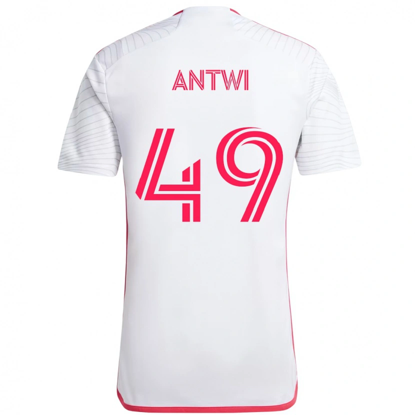 Danxen Børn Seth Antwi #49 Magenta Hvid Udebane Spillertrøjer 2025/26 Trøje T-Shirt