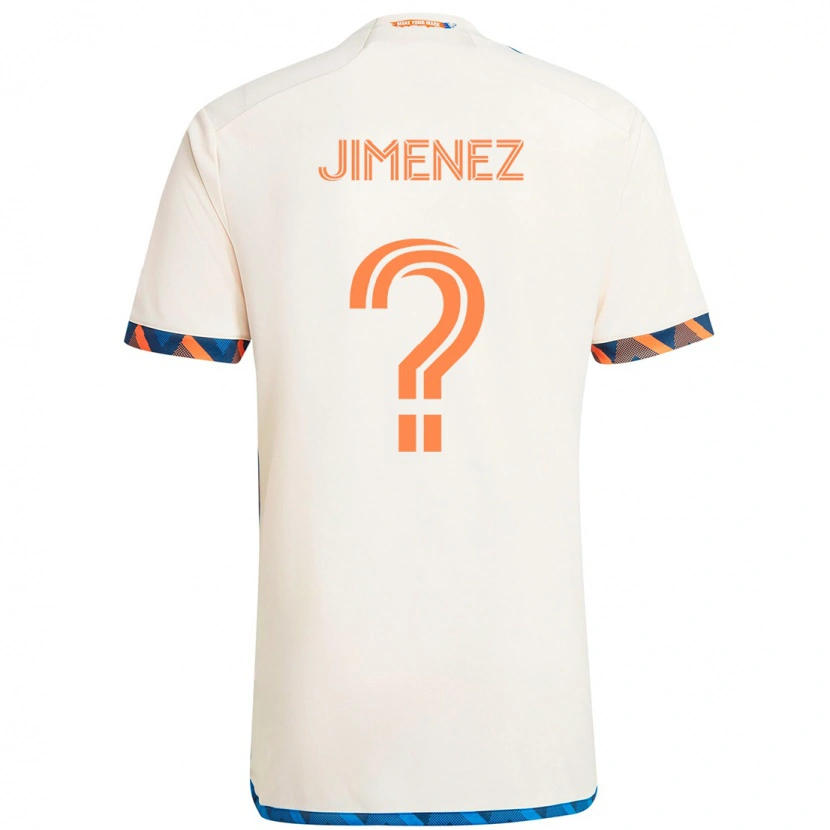 Danxen Børn Joshua Jimenez #0 Hvid Blå Orange Udebane Spillertrøjer 2025/26 Trøje T-Shirt