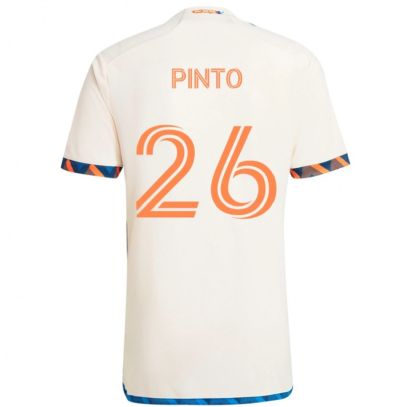 Danxen Børn Malik Pinto #26 Mørkeblå Orange Udebane Spillertrøjer 2025/26 Trøje T-Shirt