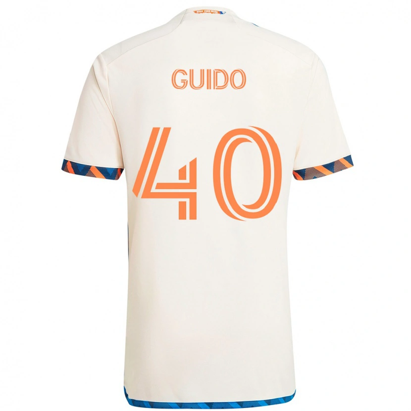 Danxen Børn Alejandro Guido #40 Mørkeblå Orange Udebane Spillertrøjer 2025/26 Trøje T-Shirt