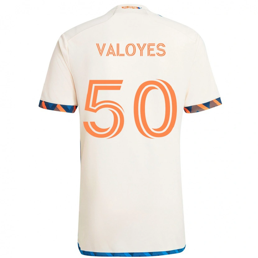 Danxen Børn Yeiner Valoyes #50 Mørkeblå Orange Udebane Spillertrøjer 2025/26 Trøje T-Shirt