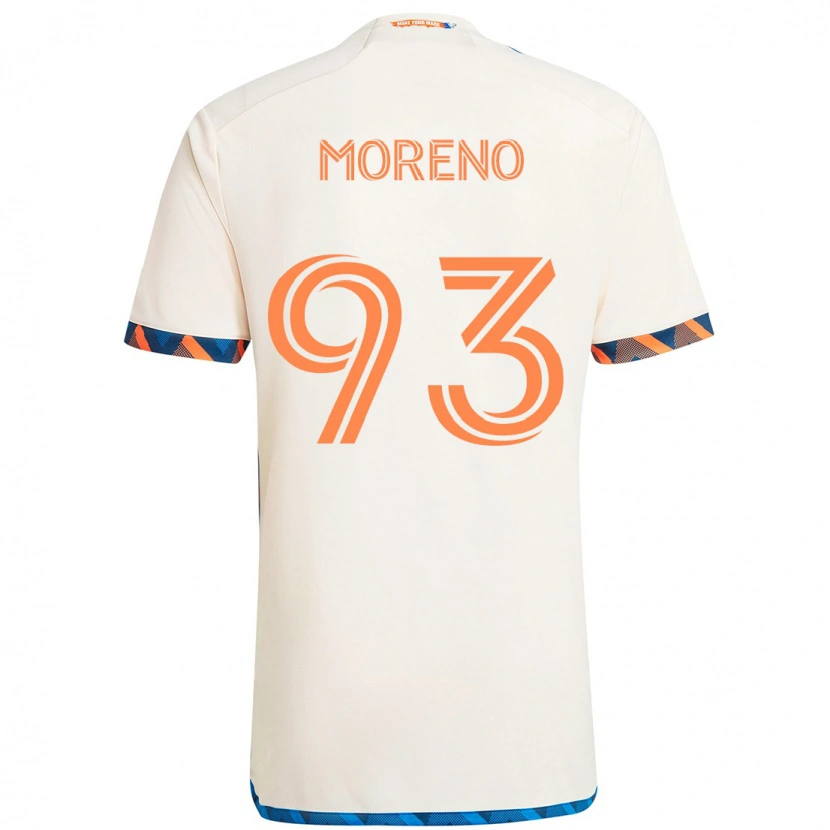 Danxen Børn Júnior Moreno #93 Mørkeblå Orange Udebane Spillertrøjer 2025/26 Trøje T-Shirt