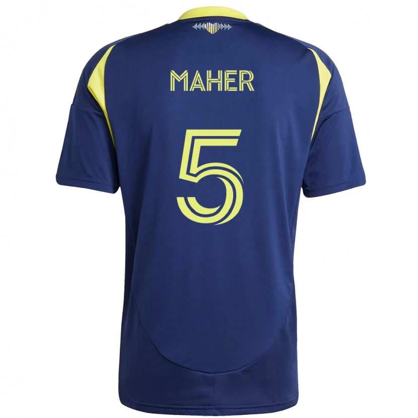 Danxen Børn Jack Maher #5 Gul Marineblå Udebane Spillertrøjer 2025/26 Trøje T-Shirt