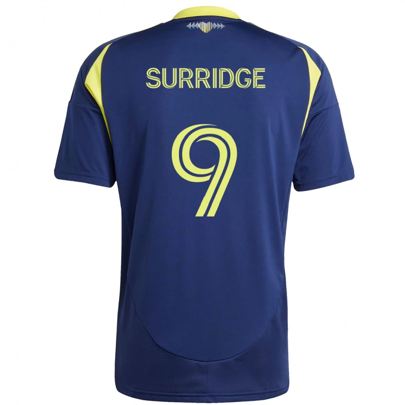 Danxen Børn Sam Surridge #9 Gul Marineblå Udebane Spillertrøjer 2025/26 Trøje T-Shirt