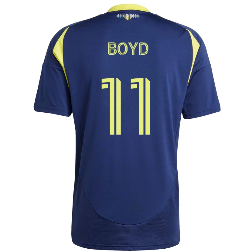Danxen Børn Tyler Boyd #11 Gul Marineblå Udebane Spillertrøjer 2025/26 Trøje T-Shirt