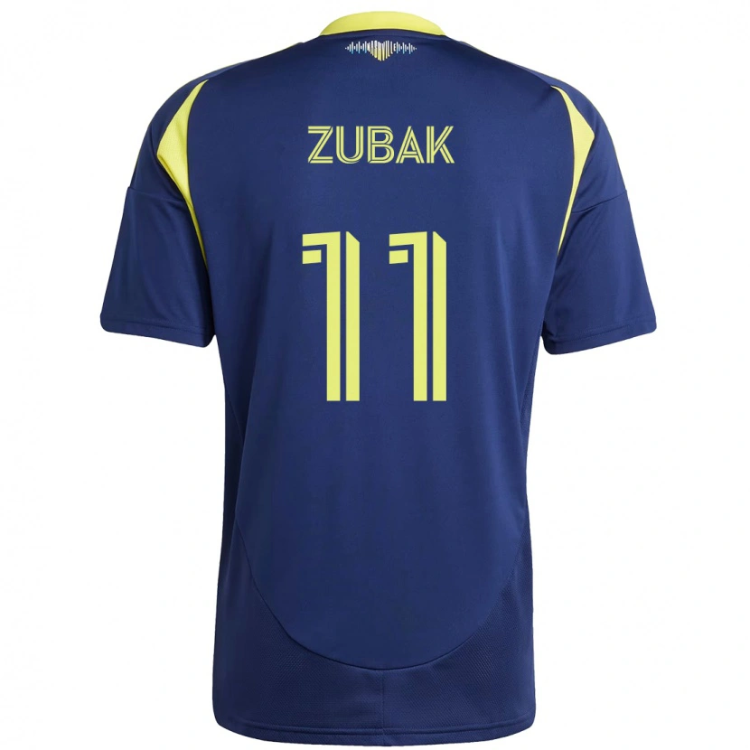 Danxen Børn Ethan Zubak #11 Gul Marineblå Udebane Spillertrøjer 2025/26 Trøje T-Shirt
