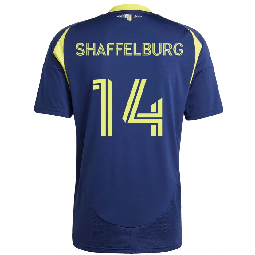 Danxen Børn Jacob Shaffelburg #14 Gul Marineblå Udebane Spillertrøjer 2025/26 Trøje T-Shirt