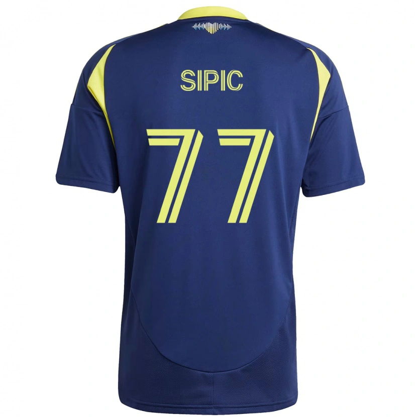 Danxen Børn Adem Sipić #77 Gul Marineblå Udebane Spillertrøjer 2025/26 Trøje T-Shirt