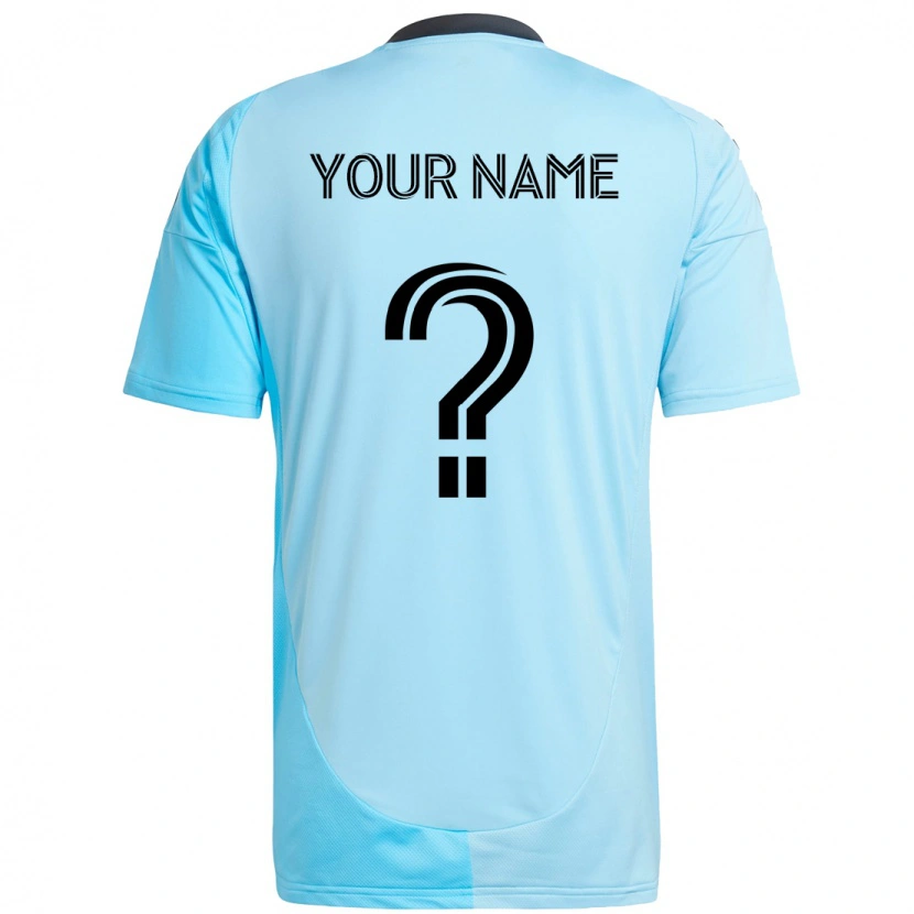Danxen Børn Dit Navn #0 Sort Blå Udebane Spillertrøjer 2025/26 Trøje T-Shirt