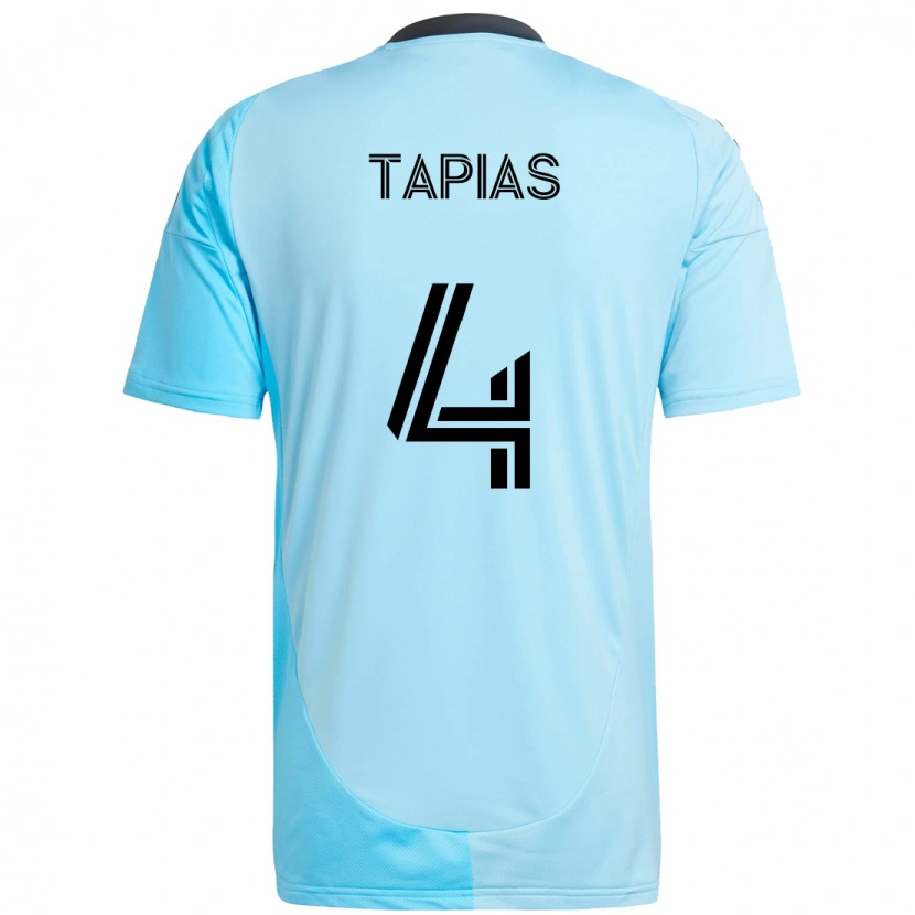 Danxen Børn Miguel Tapias #4 Sort Blå Udebane Spillertrøjer 2025/26 Trøje T-Shirt