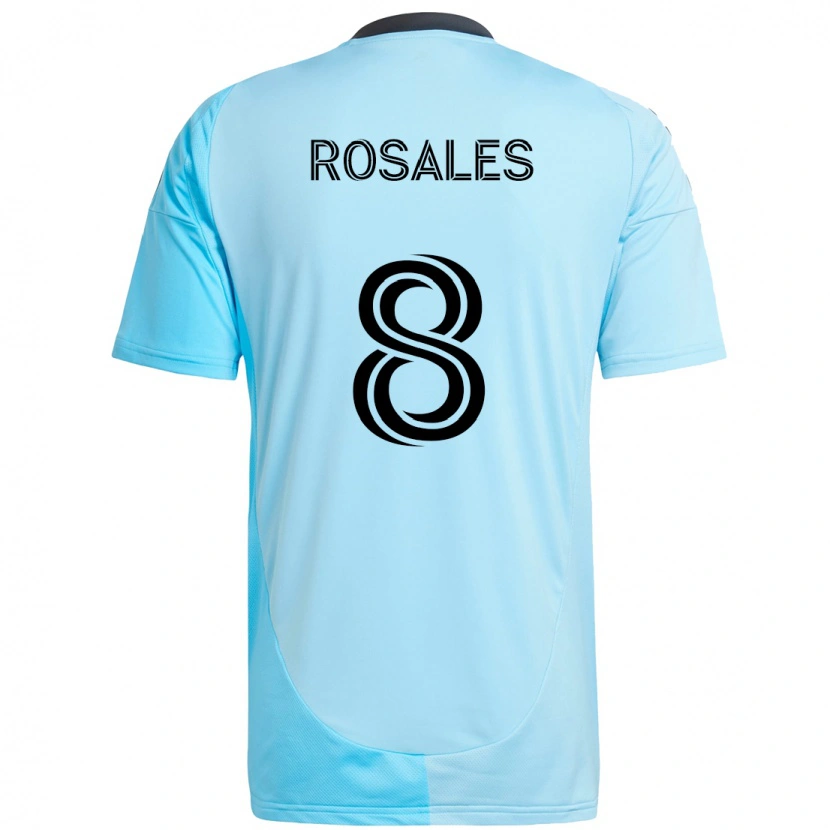 Danxen Børn Joseph Rosales #8 Sort Blå Udebane Spillertrøjer 2025/26 Trøje T-Shirt