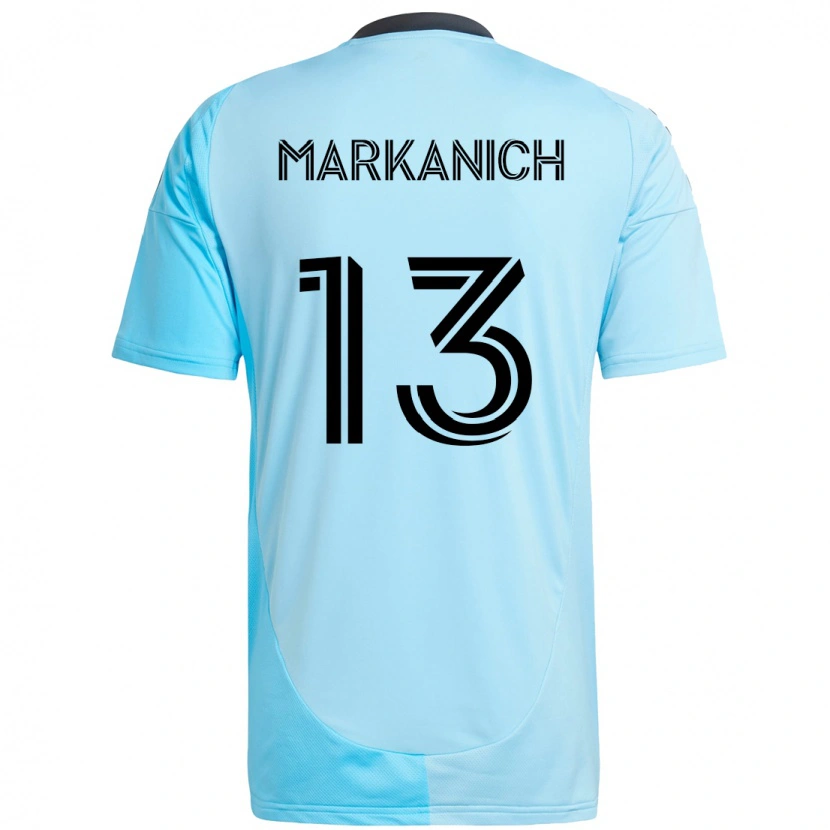Danxen Børn Anthony Markanich Jr. #13 Sort Blå Udebane Spillertrøjer 2025/26 Trøje T-Shirt