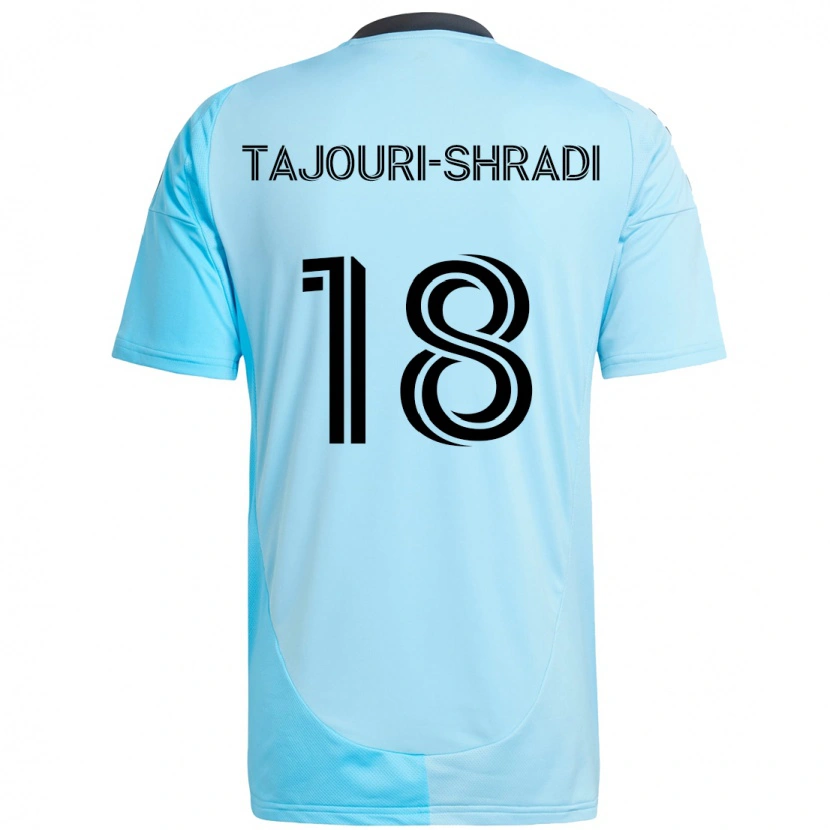 Danxen Børn Ismael Tajouri-Shradi #18 Sort Blå Udebane Spillertrøjer 2025/26 Trøje T-Shirt