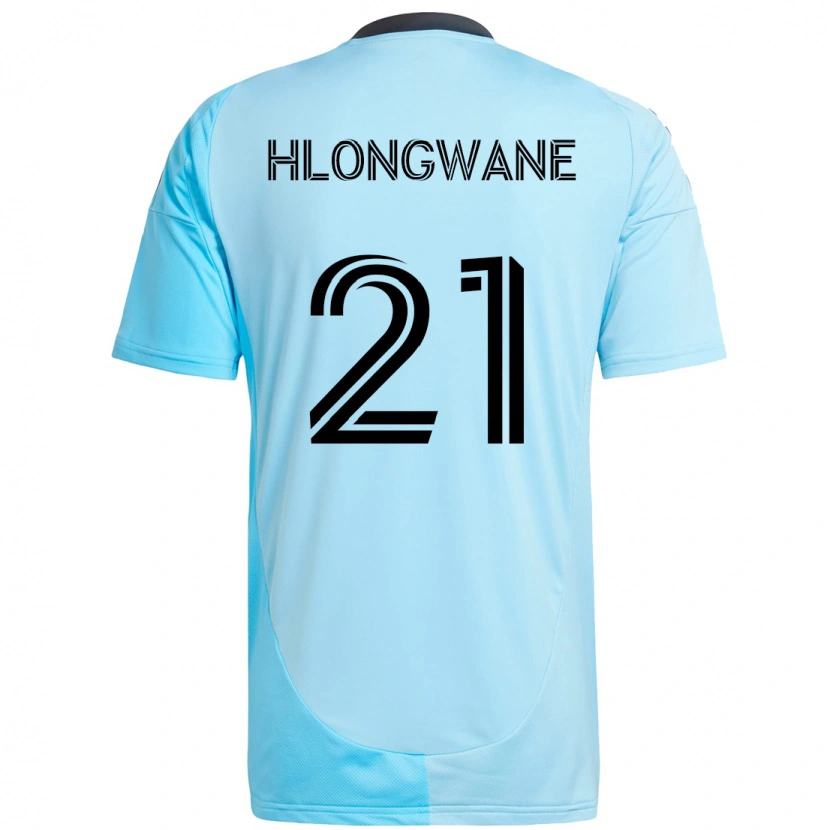 Danxen Børn Bongokuhle Hlongwane #21 Sort Blå Udebane Spillertrøjer 2025/26 Trøje T-Shirt