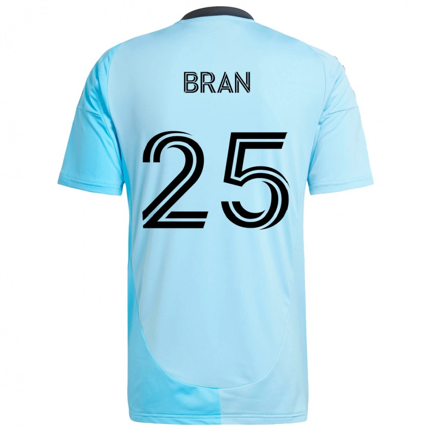 Danxen Børn Alejandro Bran #25 Sort Blå Udebane Spillertrøjer 2025/26 Trøje T-Shirt