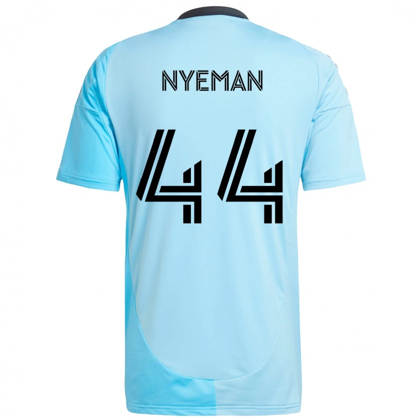 Danxen Børn Moses Nyeman #44 Sort Blå Udebane Spillertrøjer 2025/26 Trøje T-Shirt