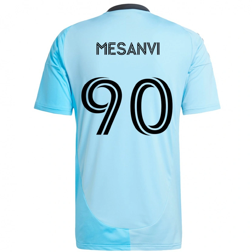 Danxen Børn Loïc Mesanvi #90 Sort Blå Udebane Spillertrøjer 2025/26 Trøje T-Shirt