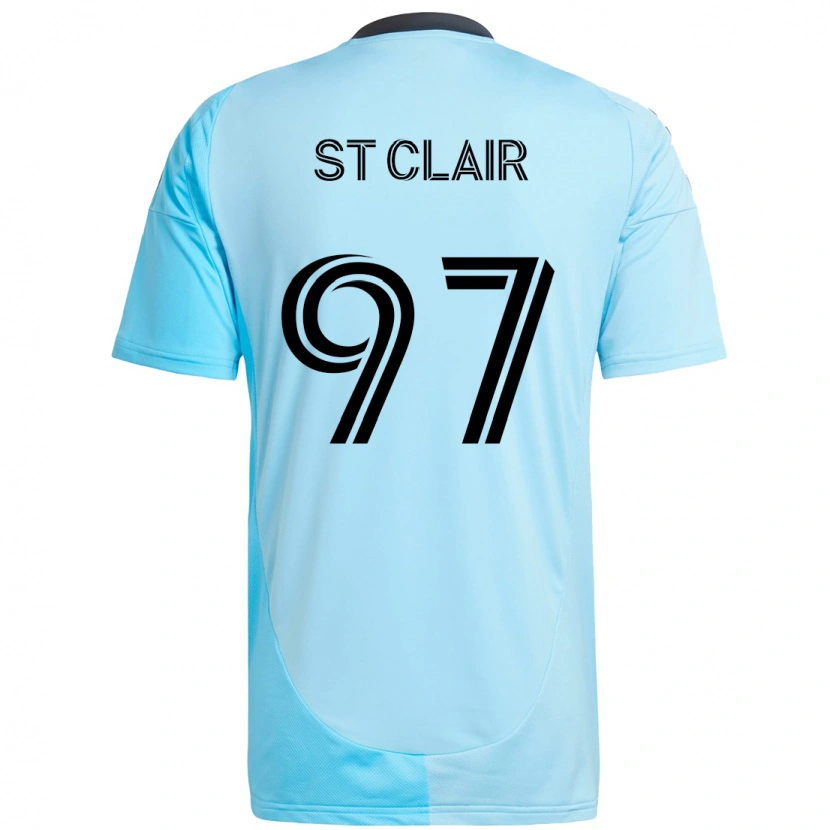 Danxen Børn Dayne St. Clair #97 Sort Blå Udebane Spillertrøjer 2025/26 Trøje T-Shirt