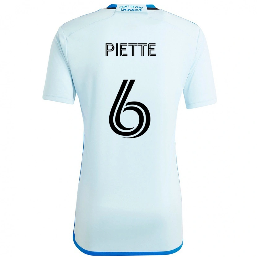 Danxen Børn Samuel Piette #6 Mørkeblå Sort Udebane Spillertrøjer 2025/26 Trøje T-Shirt