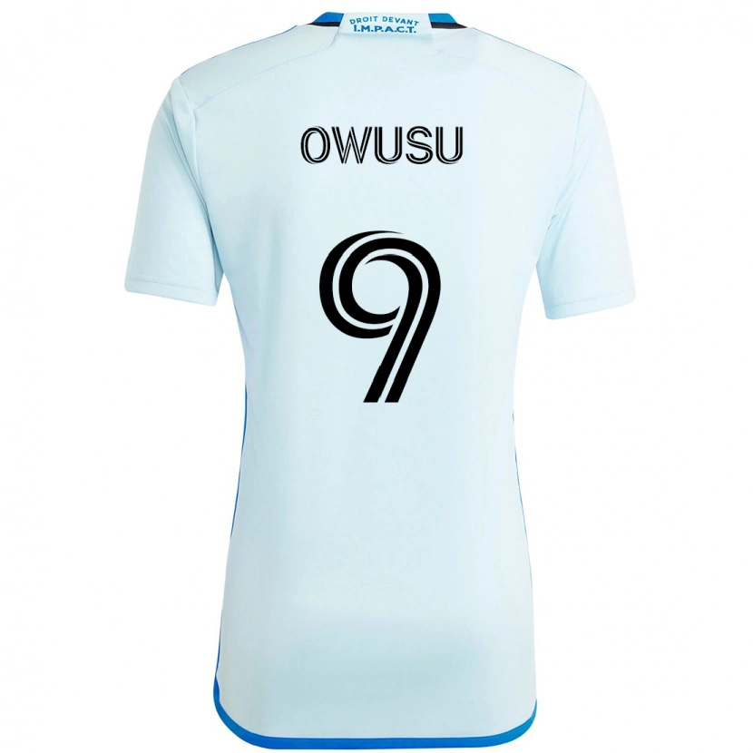 Danxen Børn Prince Osei Owusu #9 Mørkeblå Sort Udebane Spillertrøjer 2025/26 Trøje T-Shirt