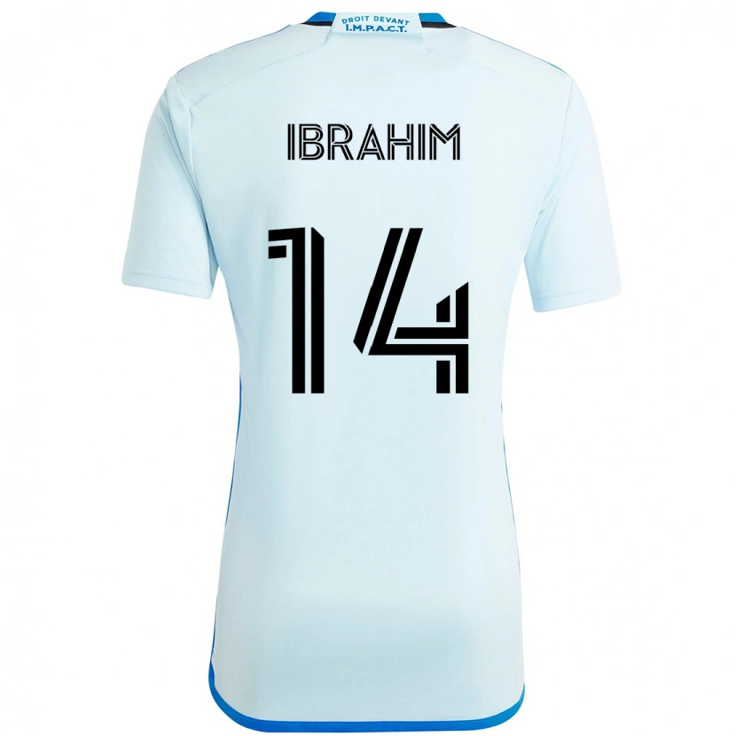 Danxen Børn Sunusi Ibrahim #14 Mørkeblå Sort Udebane Spillertrøjer 2025/26 Trøje T-Shirt