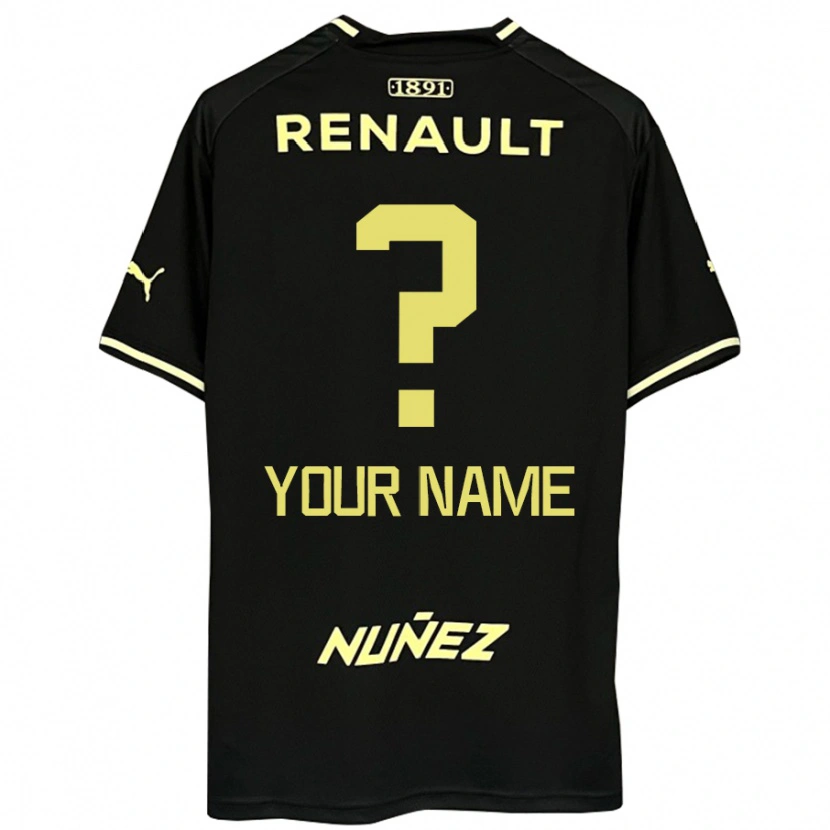 Danxen Børn Dit Navn #0 Gul Sort Udebane Spillertrøjer 2025/26 Trøje T-Shirt