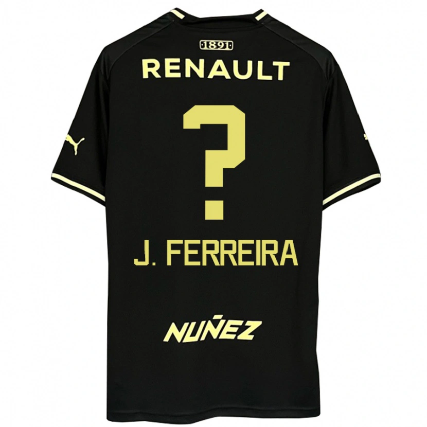Danxen Børn Joaquín Ferreira #0 Gul Sort Udebane Spillertrøjer 2025/26 Trøje T-Shirt